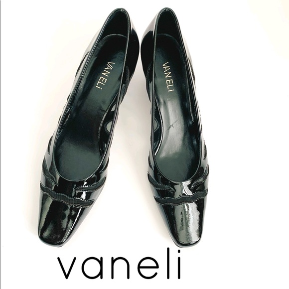 Vaneli Shoes - Vaneli Black Dress Shoes Heels Patent Leather 9